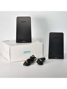 2 Pack CHOETECH Qi Fast Wireless Charger Stands 10W 7.5W For iPhone Samsung